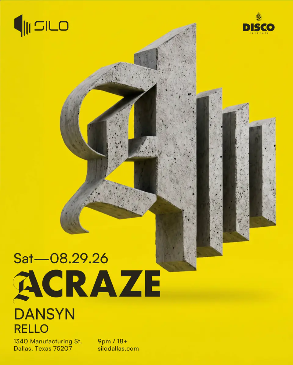 ACRAZE flyer for Silo at SILO Dallas