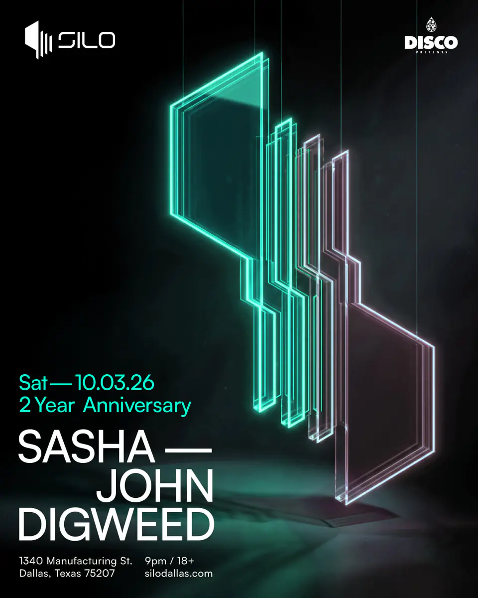 Sasha & John Digweed flyer for Silo at SILO Dallas
