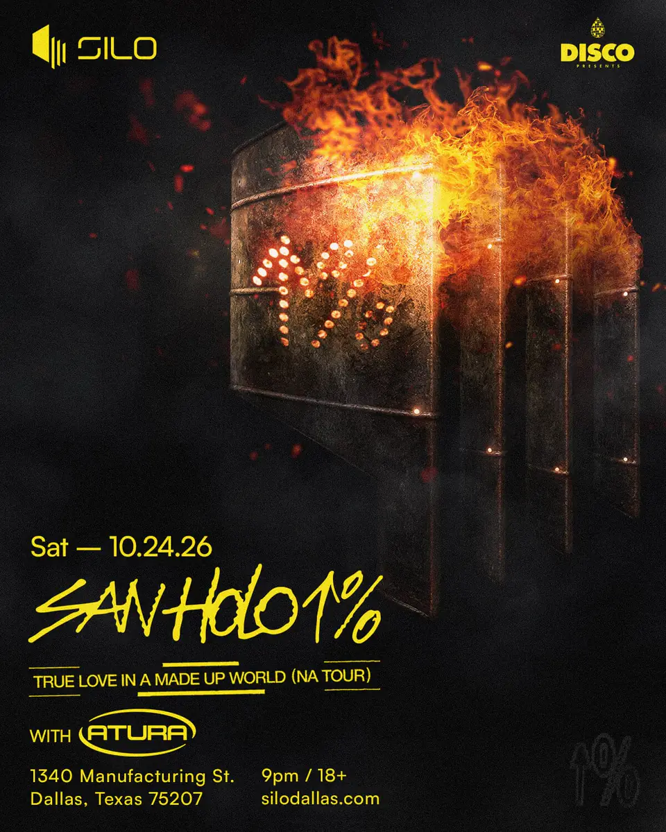 San Holo flyer for Silo at SILO Dallas