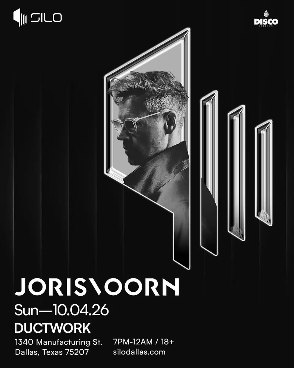 Joris Voorn flyer for Silo at Ductwork at SILO Dallas