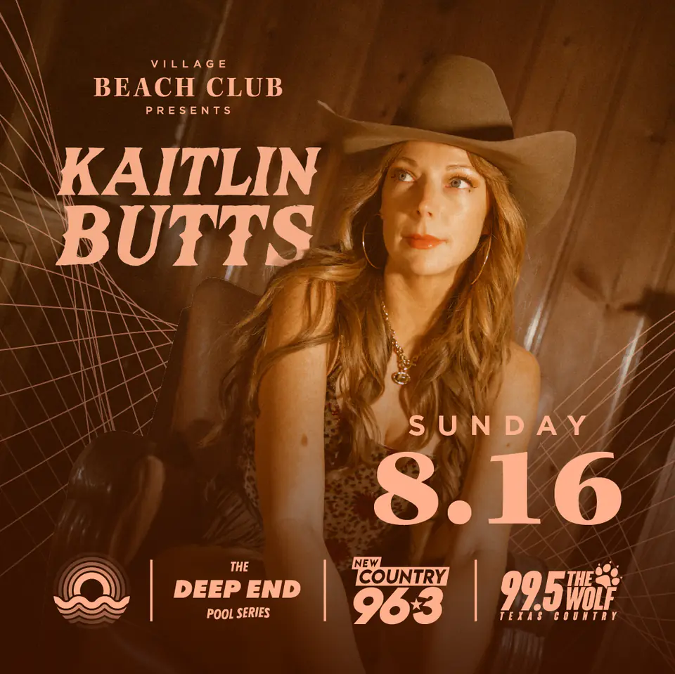 Kaitlin Butts at Village Beach Club flyer for Deep End at Village Beach Club