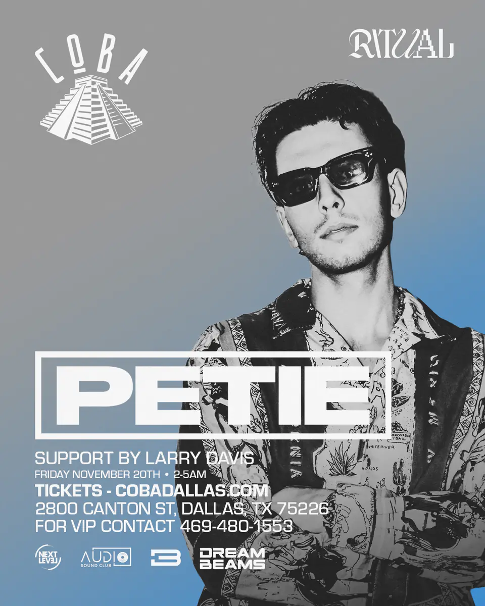 PETIE at Coba 11.20 flyer for COBA at Coba Dallas