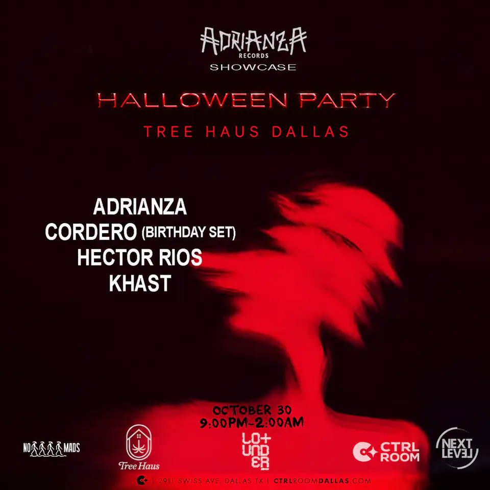 ADRIANZA Records Showcase at Tree Haus 10.30.26 flyer for Tree Haus at CTRL Room Dallas