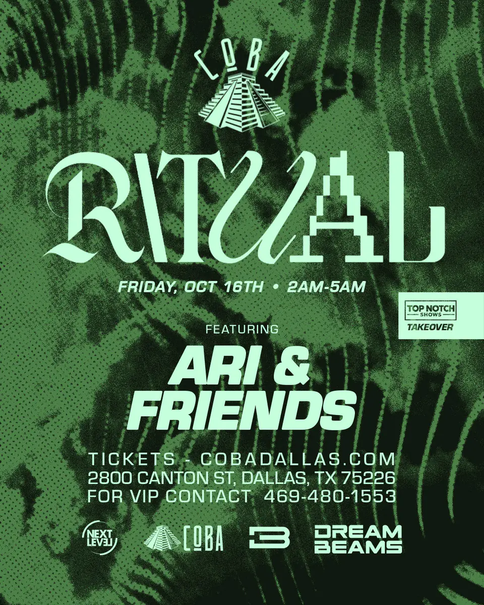 RITUAL at Coba 10.16 flyer for COBA at Coba Dallas