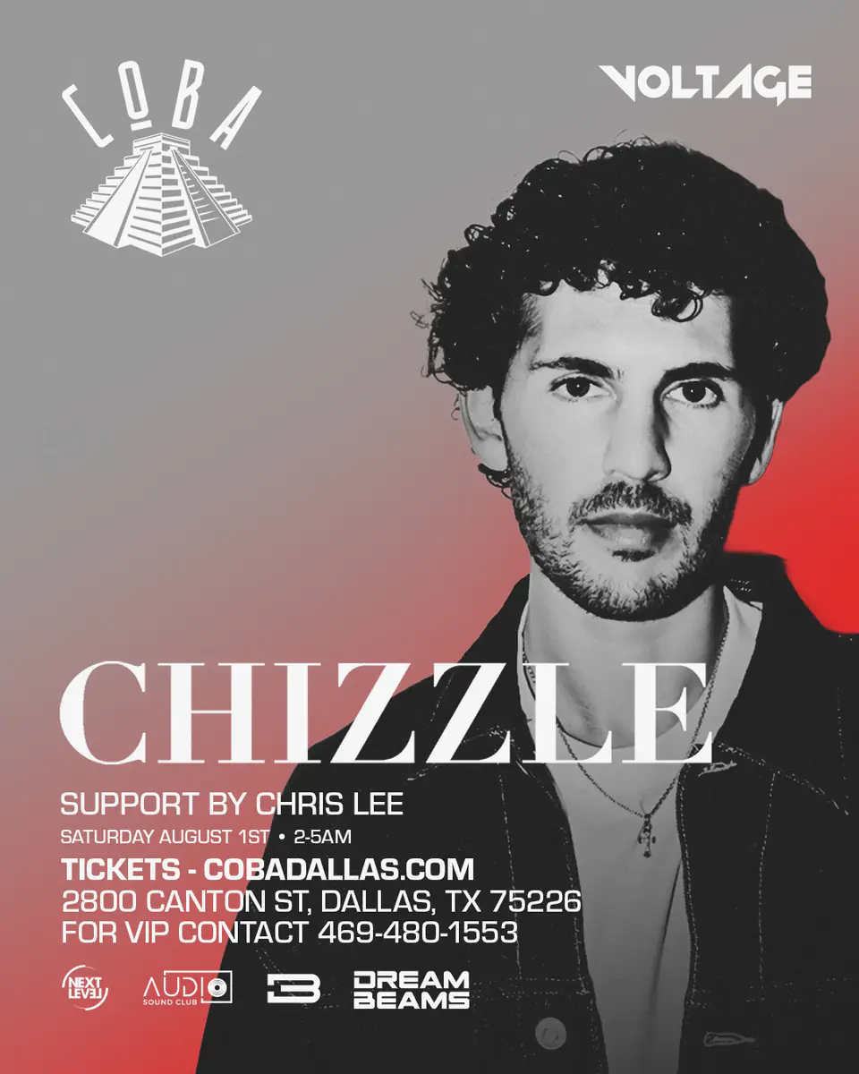 Chizzle at Coba 8.1 flyer for COBA at Coba Dallas