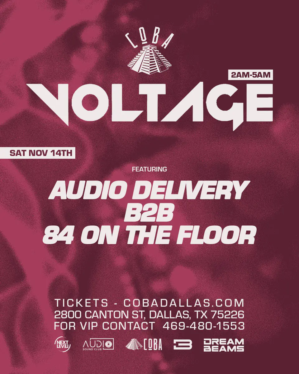 VOLTAGE at Coba 11.14 flyer for COBA at Coba Dallas