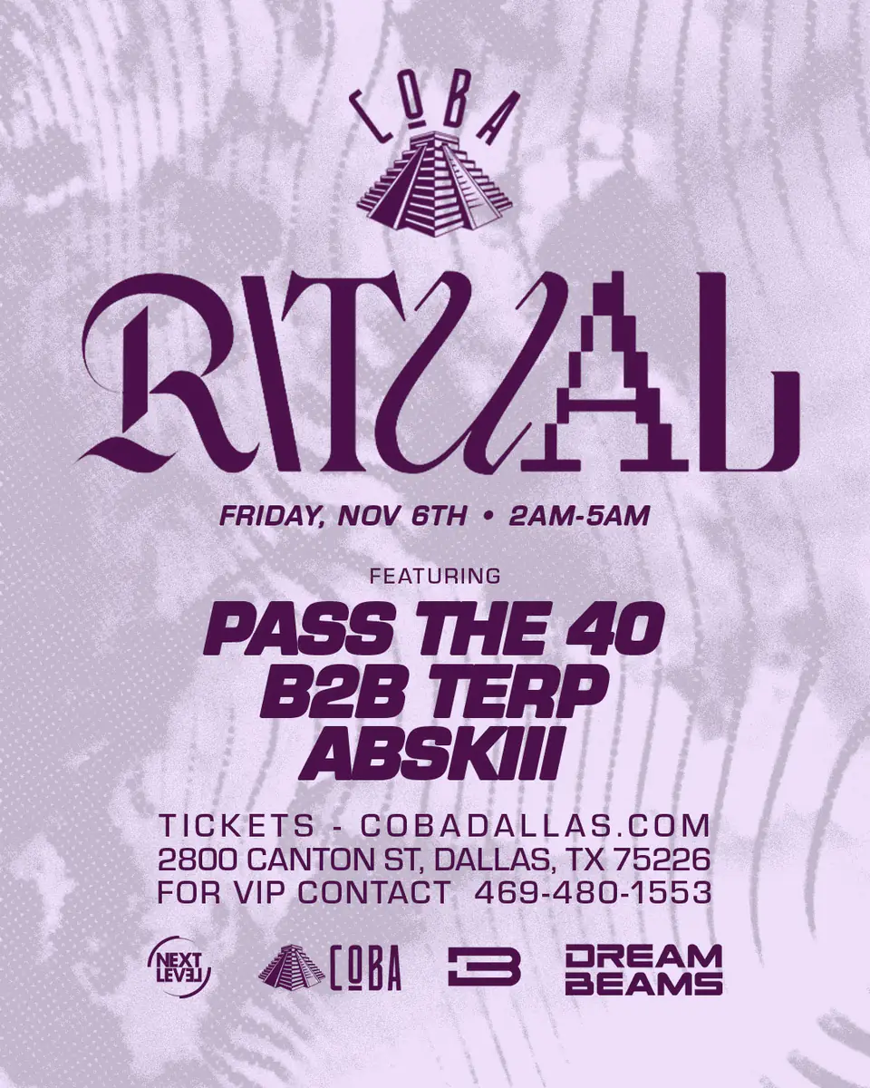 RITUAL at Coba 11.6 flyer for COBA at Coba Dallas