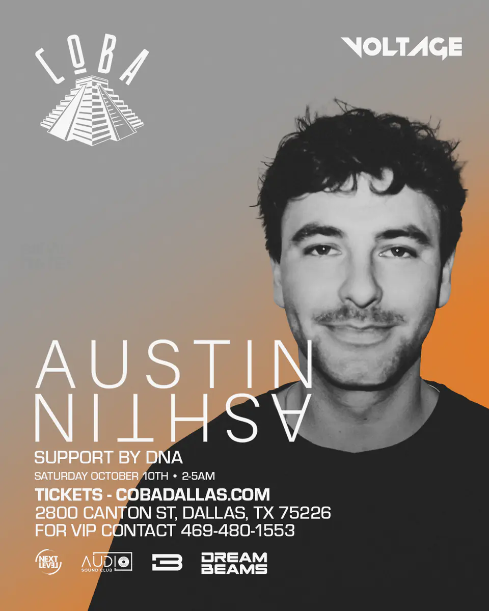 Aushin Ashtin at Coba 10.10 flyer for COBA at Coba Dallas