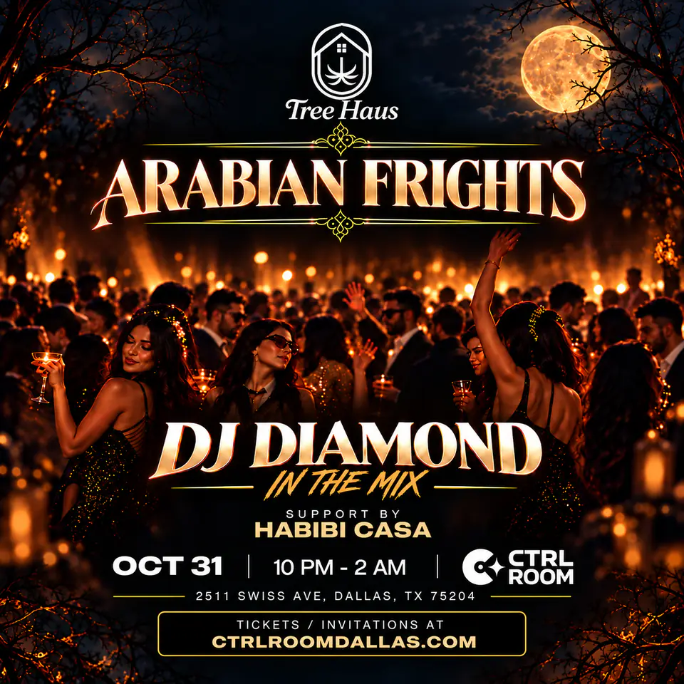 Arabian Frights at Tree Haus 10.31.26 flyer for Tree Haus at CTRL Room Dallas