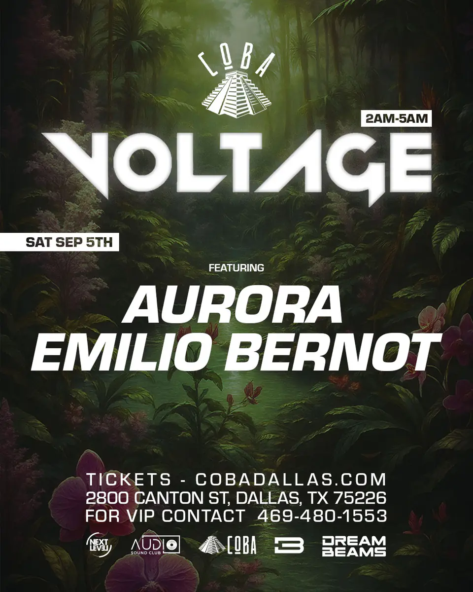 VOLTAGE Saturday at Coba 9.5 (Nocturnal Bloom) flyer for COBA at Coba Dallas