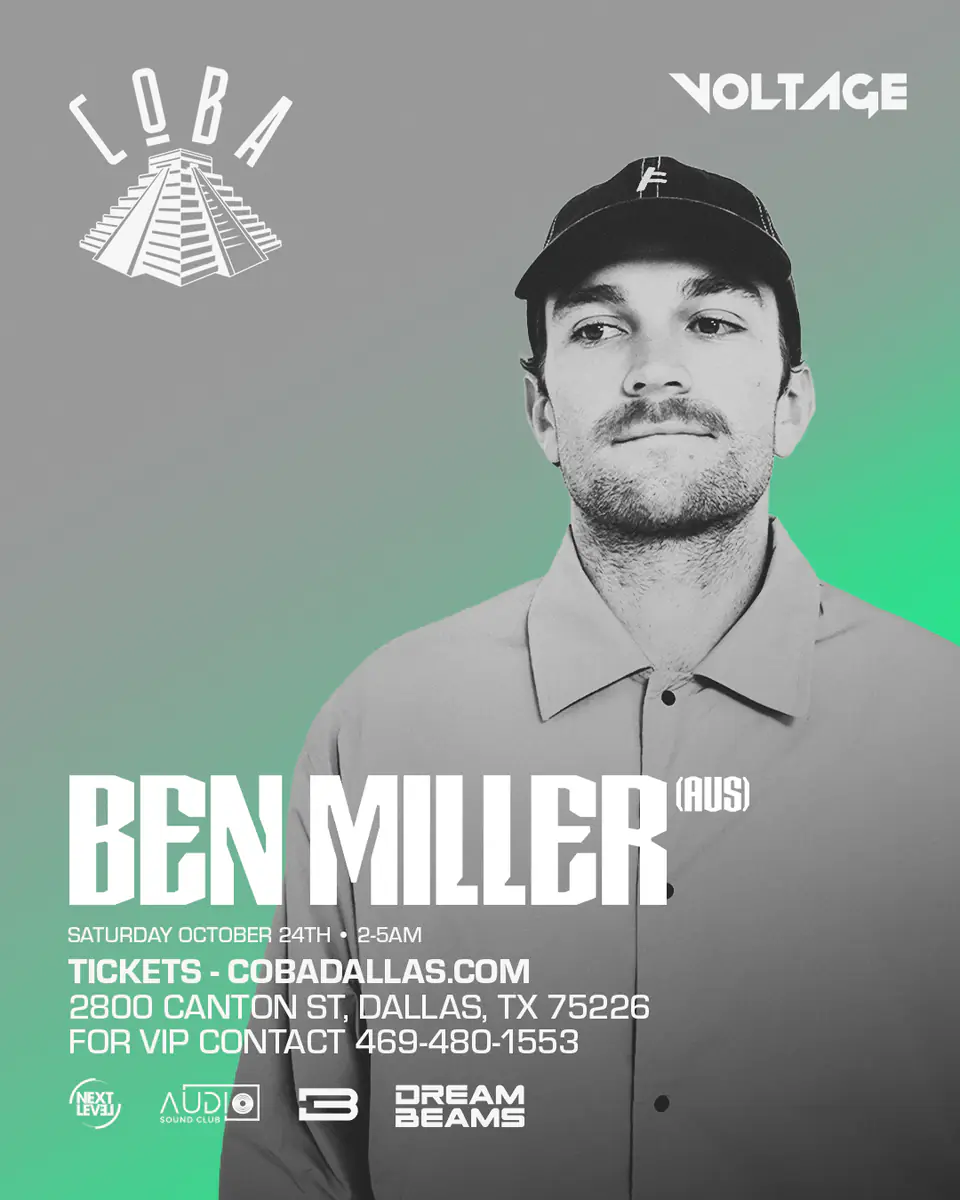 Ben Miller at Coba 10.24 flyer for COBA at Coba Dallas