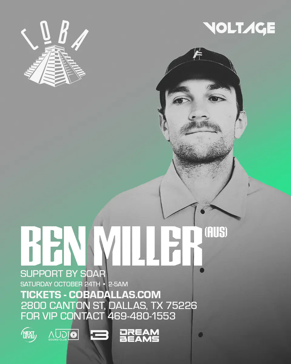 Ben Miller at Coba 10.24 flyer for COBA at Coba Dallas