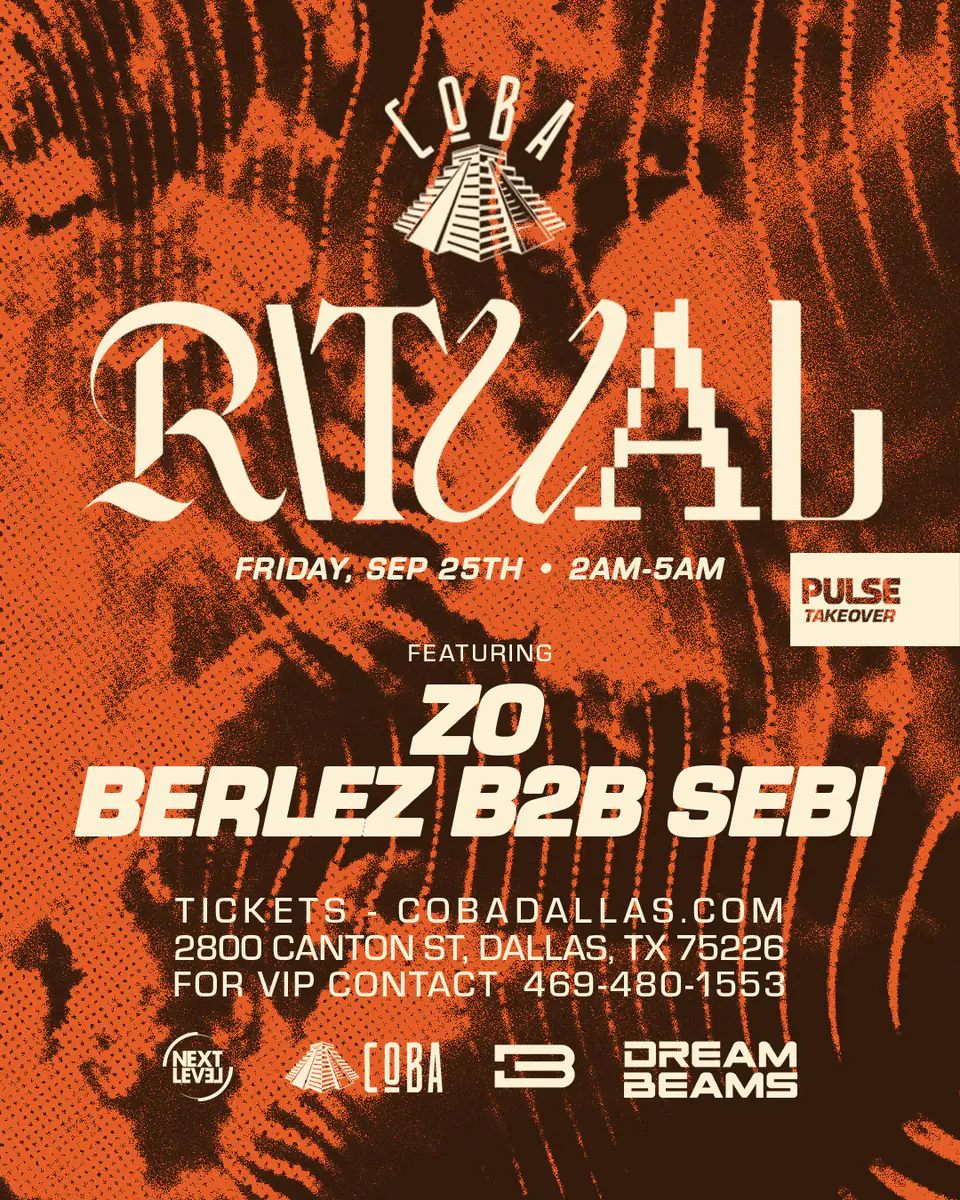 RITUAL at Coba 9.25 flyer for COBA at Coba Dallas