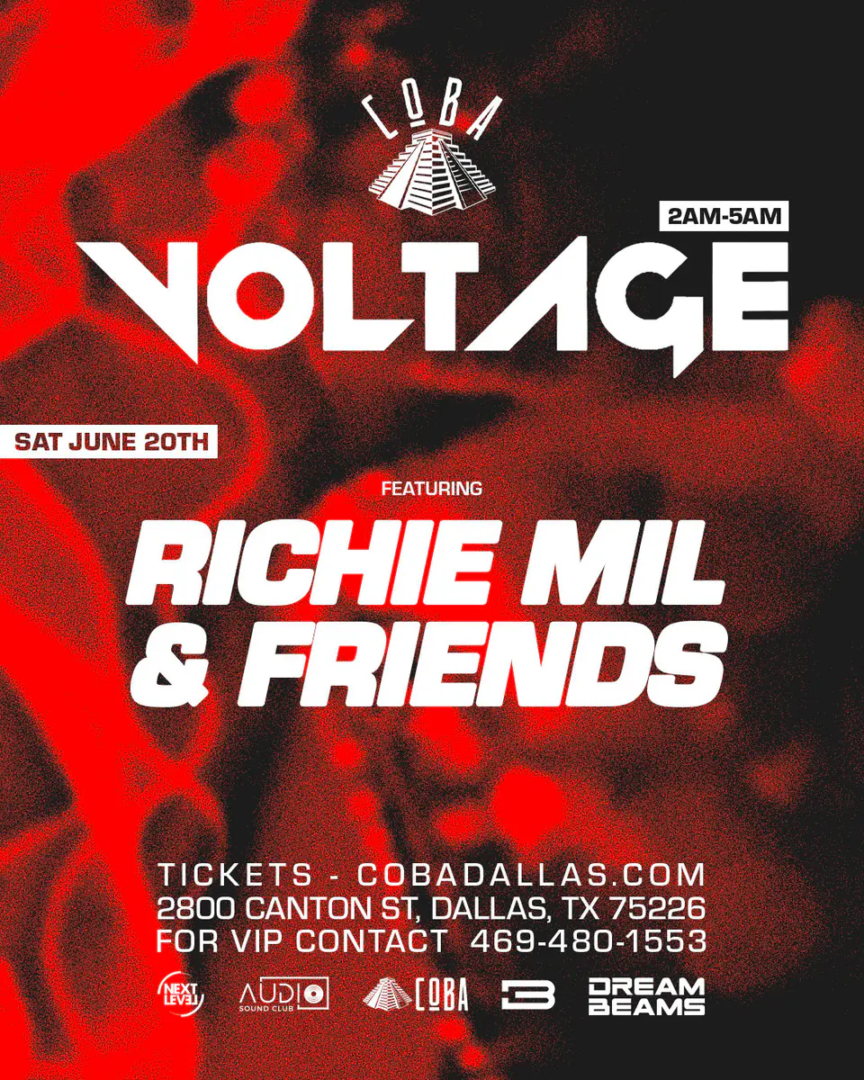 VOLTAGE Saturdays at Coba 6.20 flyer for COBA at Coba Dallas