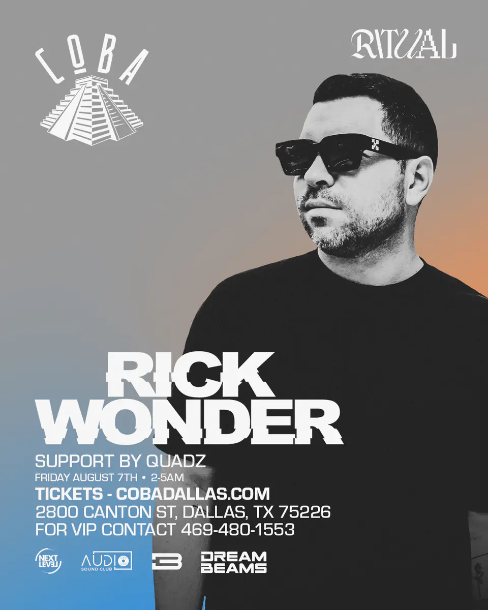 Rick Wonder at Coba 7.3 flyer for COBA at Coba Dallas