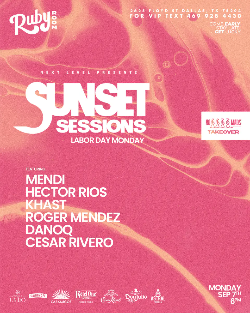 SUNSET SESSIONS (LDW'26 Monday Pop Up) - 9.7 flyer for Sunset Sessions at Green Light Social Dallas